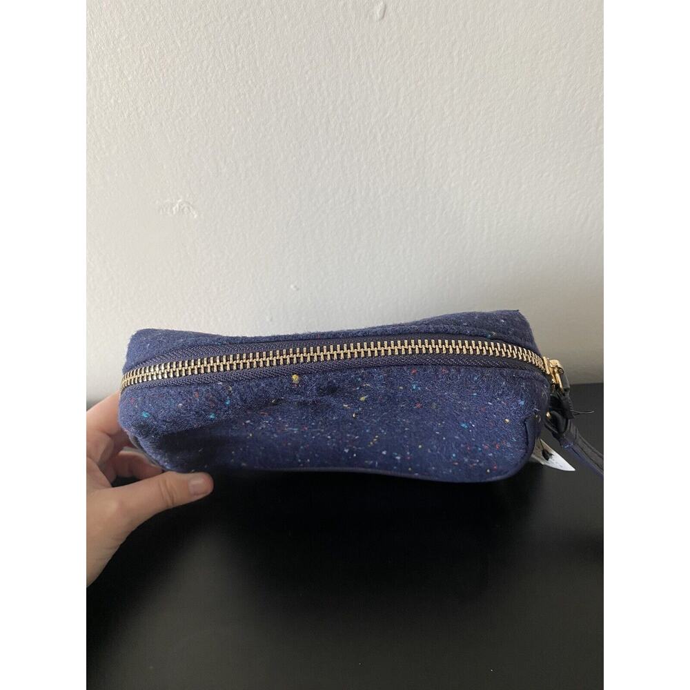 NWT Talbots Party Animals Navy Speckled Small Wristlet Christmas Embroidered Bag - Picture 5 of 7